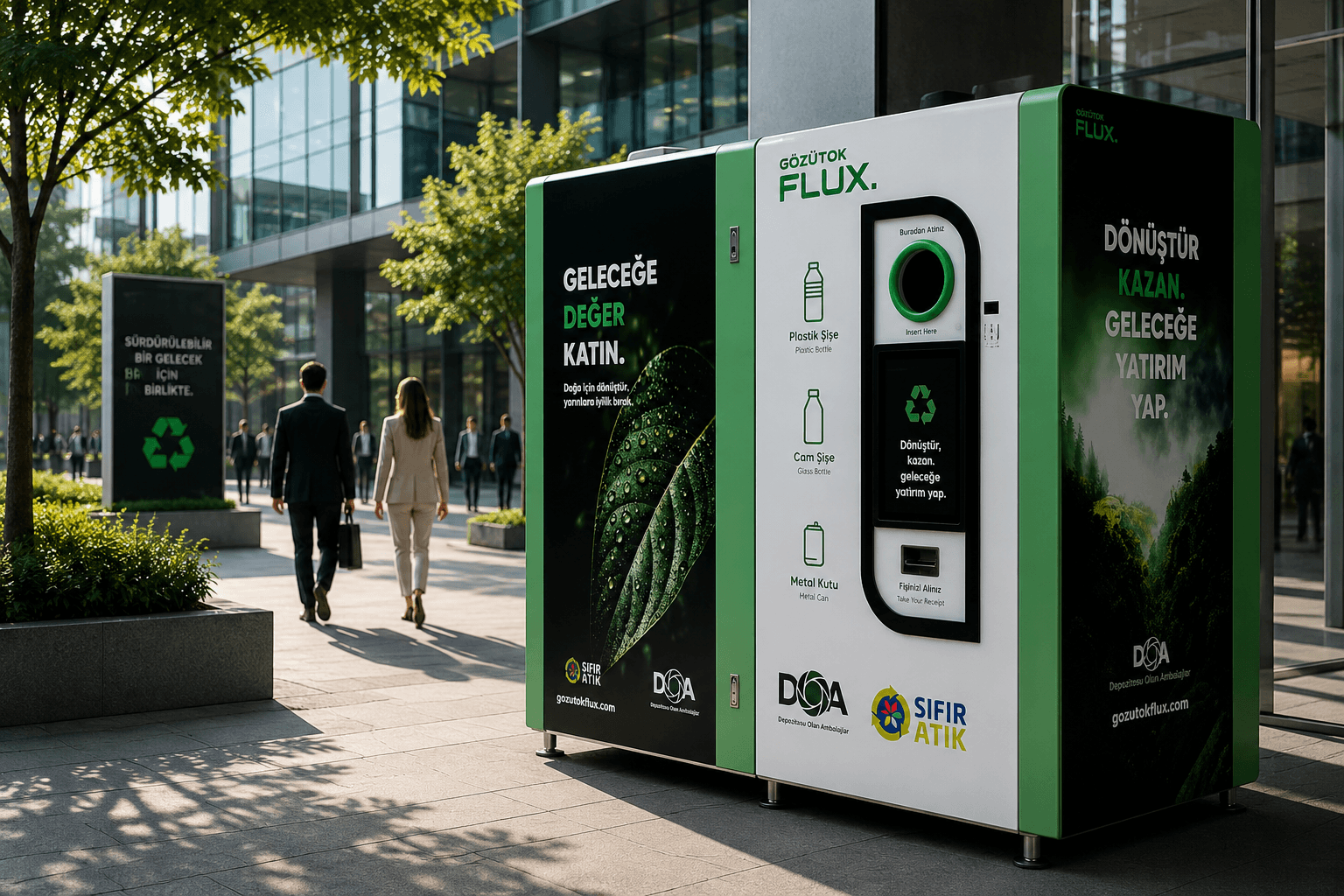 GÖZÜTOK FLUX depozito iade makinesi açık alanda